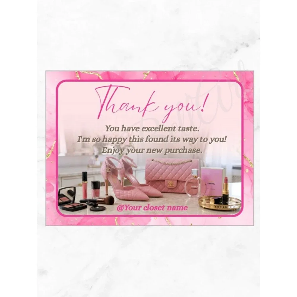 100 Personalized Makeup Thank You Cards Small Business, 4×3 in